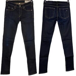 Rag & Bone Mid Rise Skinny Jean Harrow Dark Blue Wash 24